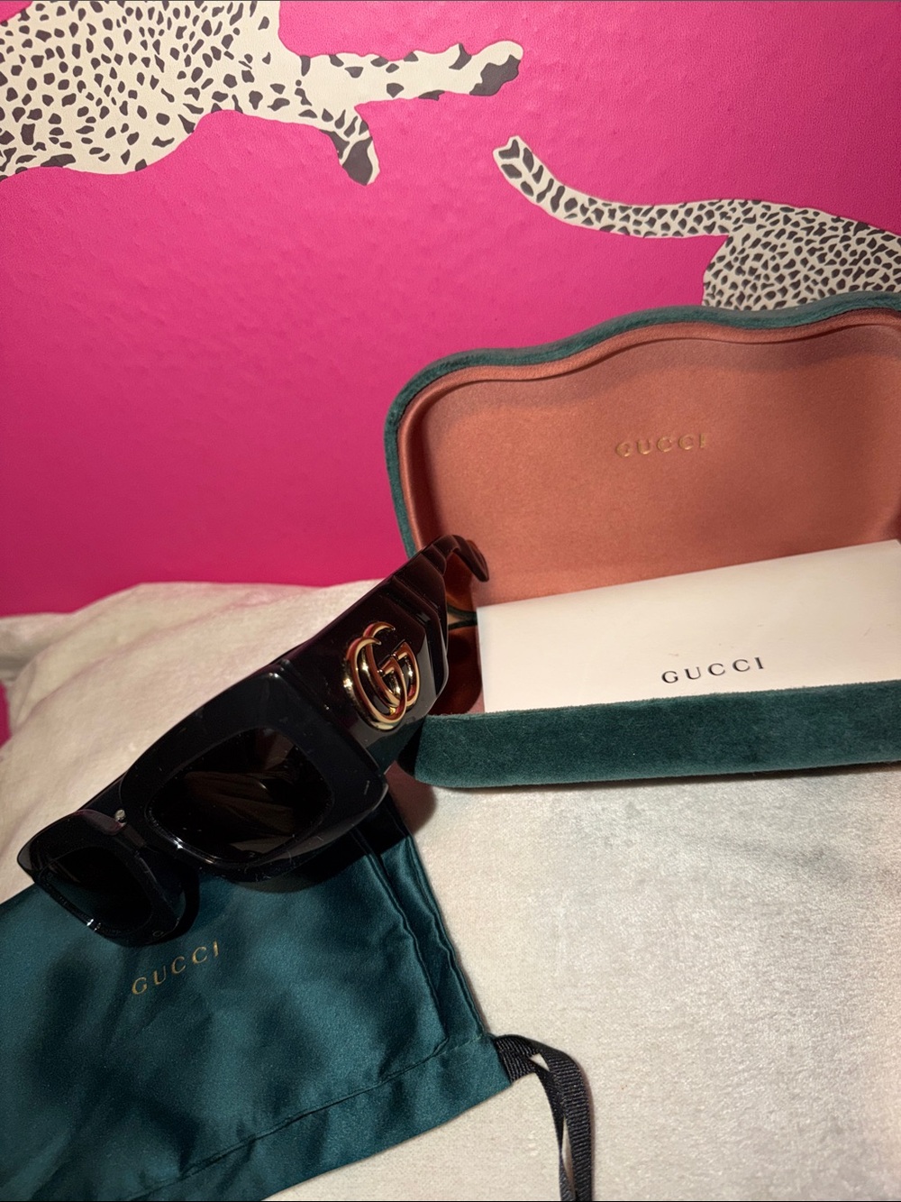 Gucci Gucci GG0811S 001 Black Sunglasses with Gold GG Logo